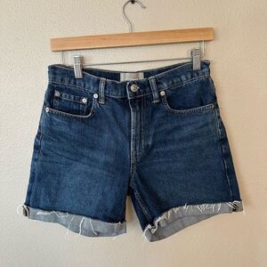 Everlane Relaxed Cuffed Denim Jean Shorts Dark Wash Size 27